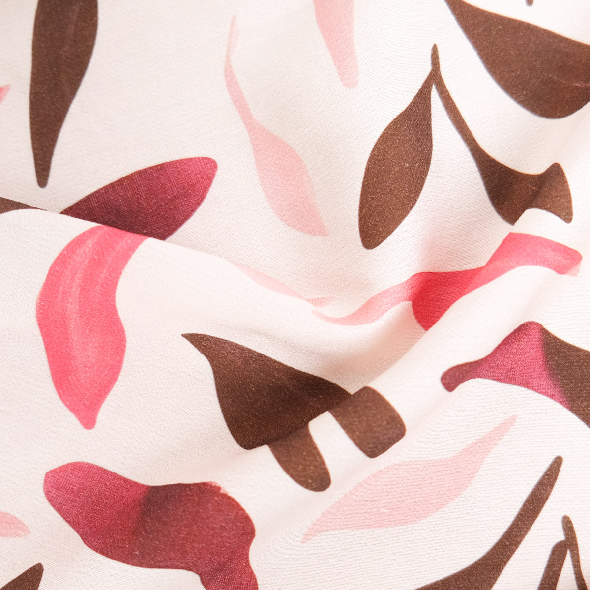 Elena Rose Cacao Printed Viscose Blend - Maison Klem